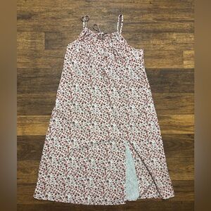 SHEIN Red and White Floral Milkmaid dress